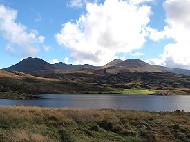 Lough Acoose & the MacGillyCuddy's Reeks with Carrauntoohill, Caher and Beenkeragh